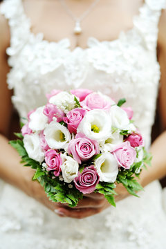 Wedding bouquet in the bride's hands