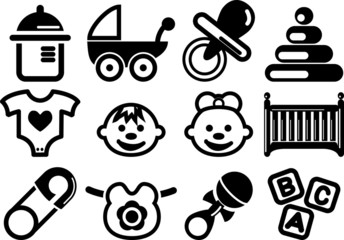 Set of baby icons