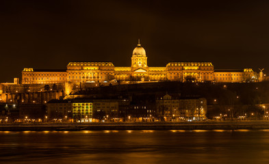 Fototapeta na wymiar Buda Castle (Royal Palace) by the Danube river, Budapest