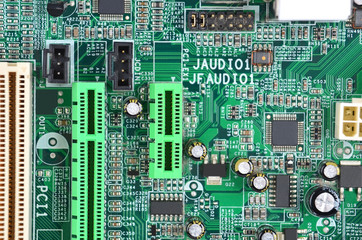 Printed computer motherboard PCI connector slot, Dof
