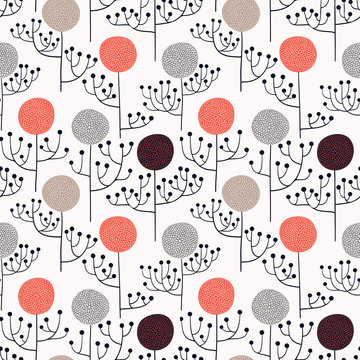 Fototapeta Seamless floral pattern