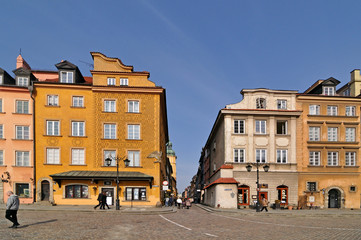 Naklejka premium Street in Warsaw, Poland