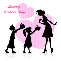 Kids giving gift to Mother