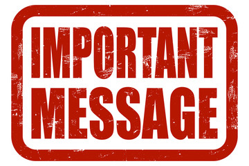 Grunge Stempel rot IMPORTANT MESSAGE