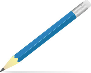 Pencil on white background.