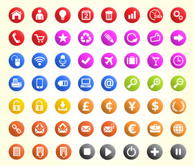 Icons web, media, business and office