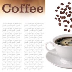 cup of coffee on white background