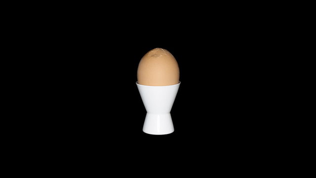 Stop motion of egg peeling and eating
