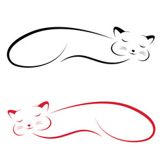 Vector image of an cat on white background