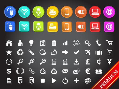 Icons multimedia and standard