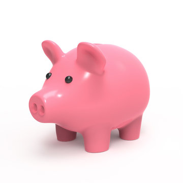 3d Pink Piggy Bank