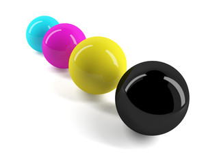 CMYK balls in a row - 51195464