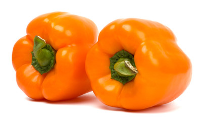 Sweet peppers isolated on white background, closeup