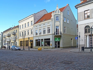 Naklejka premium Lithuania. Turgaus Street in Klaipeda