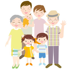 三世代　笑顔の家族