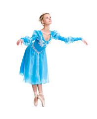 Fototapeta premium Full length of young ballerina posing