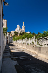 View of Notre-Dame de la Garde basilica in Marseille, southern F