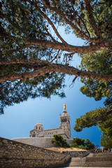 View of Notre-Dame de la Garde basilica in Marseille
