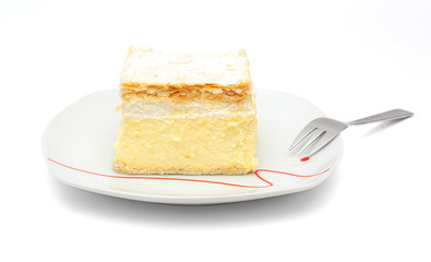 vanilla and custard cream cake dessert