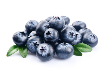 Blueberries with leaves