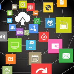 abstract web scheme of cloud technology