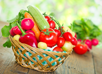 Fresh vegetables in the basket