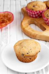 fresh muffins on plate
