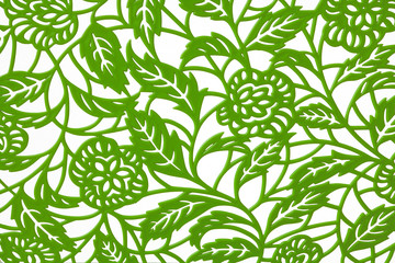 Naklejka na ściany i meble Seamless pattern with green leafs