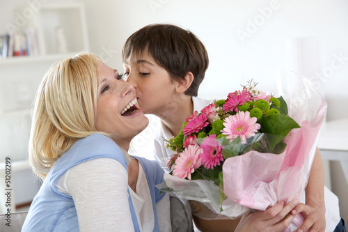 Young boy celebrating mother's day
