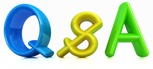 3d colorful text "Q&S"