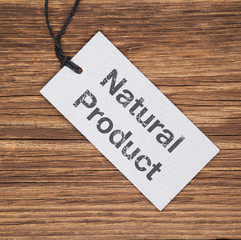 Recyclingpapierschild auf Holz NATURAL PRODUCT