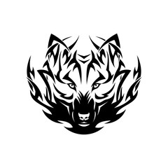 Tribal wolf tattoo