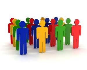 a group of people in 3-d visualization