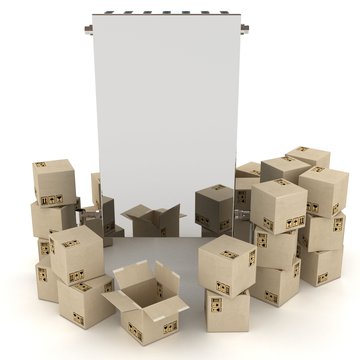 Cardboard Boxes B3-d Visualization