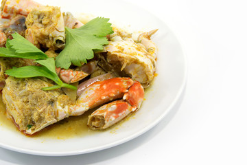 stirred Fried Crab with Garlic, Pepper, Curry Powder