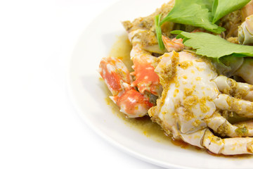 ster fried crab meat with curry powder © myibean
