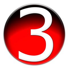 Number three glassy button