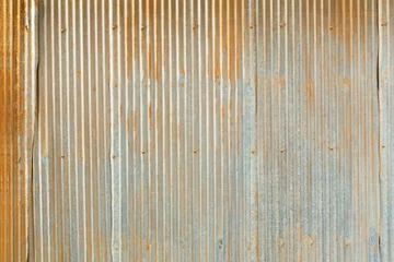 Deurstickers Metaal Grunge Corrugated Zinc Sheet