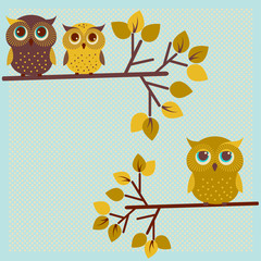Fototapeta premium Three cute owls