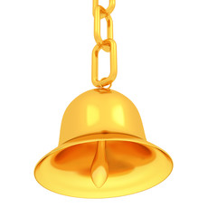 Gold bell. 3d render