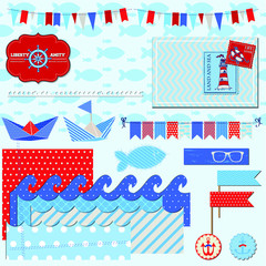 Scrapbook Design Elements - Nautical Sea Theme - for scrapbook a