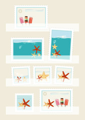Summer postage stamps collection