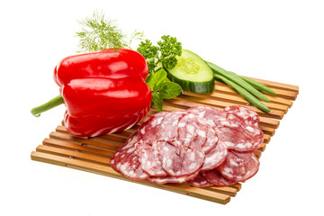 Fresh ripe salami