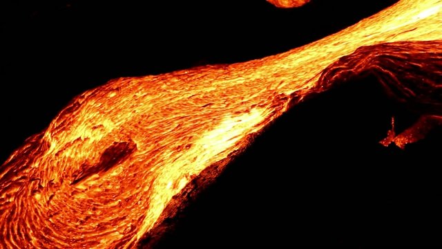 Lava flow at night