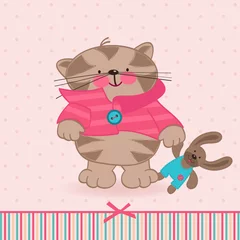 Photo sur Plexiglas Chats chaton avec un jouet