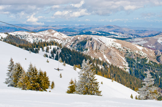 Dragging Ski Lift In Kopaonik