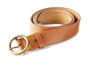 Brown leather belt