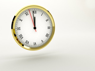 orologio 3D che segna la mezzanotte mezzogiorno