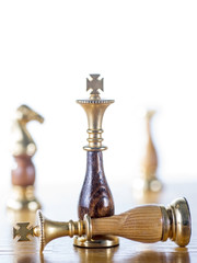 Obraz na płótnie Canvas Szachy na szachownicy