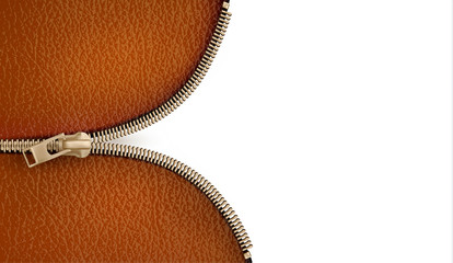 Brown leather texture background with zipper. Vector illustratio © ecco